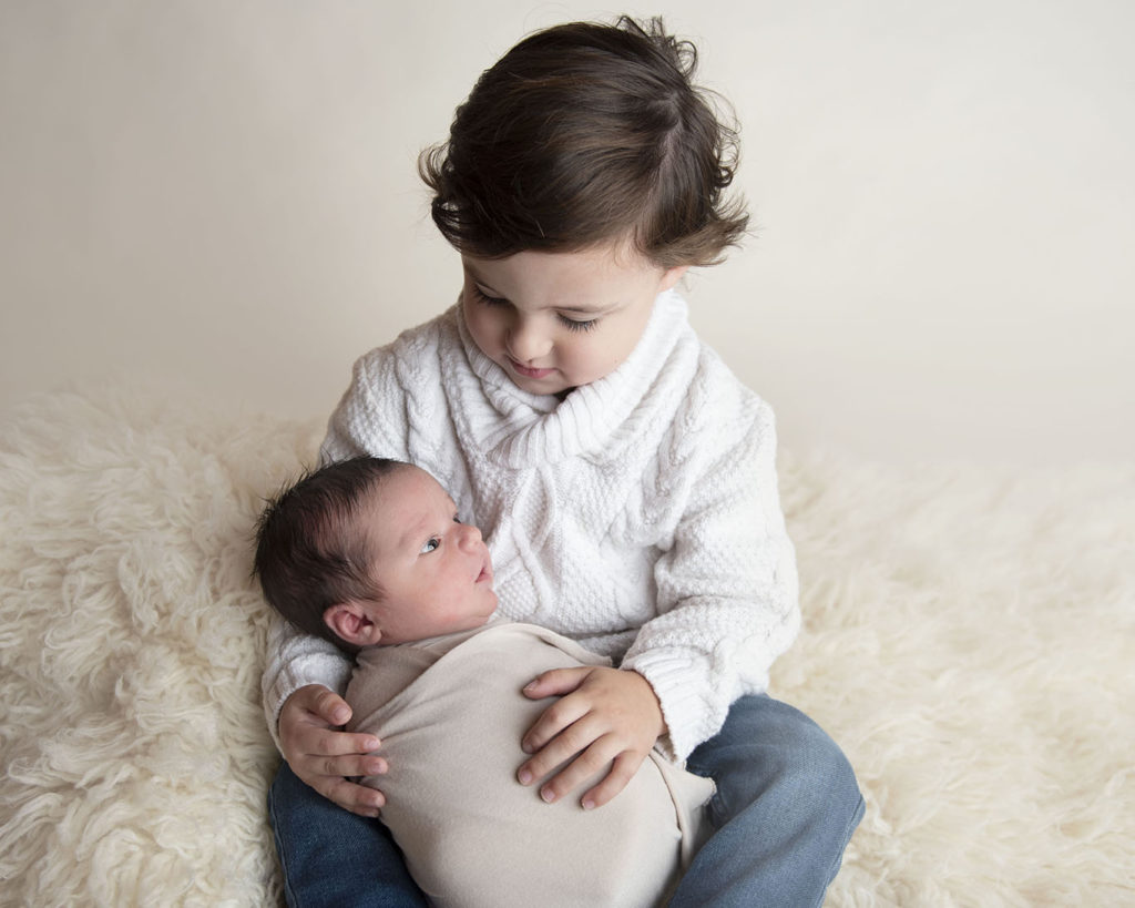 newborn with sibling brothers kcb photography llc hershey newborn photographer photography studio baby photography