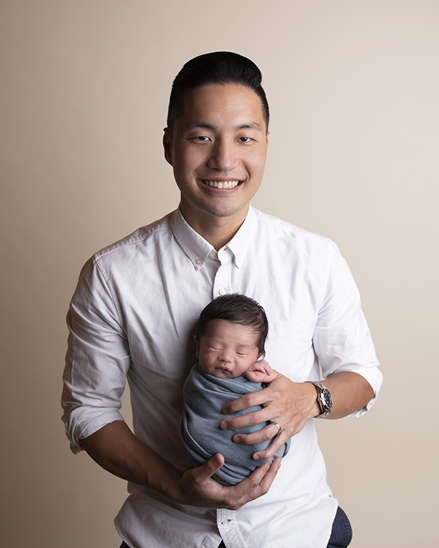 dad with baby newborn photography session