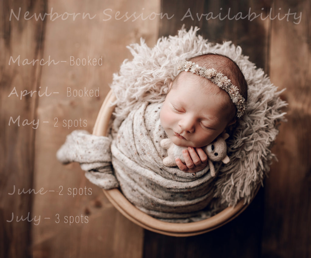 newborn session availabilty spring newborn march april may june book today 